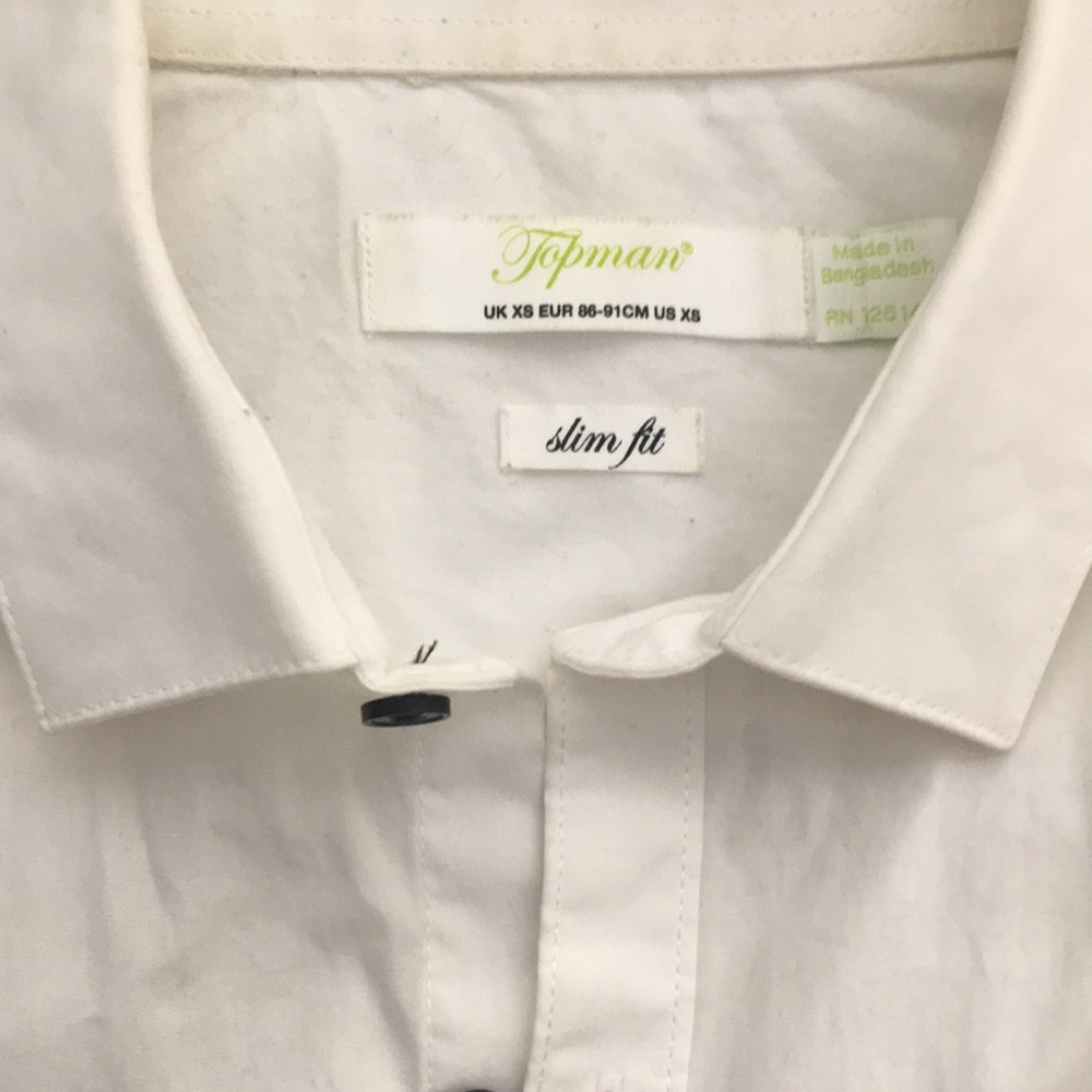 Topman white slim fit dress shirt, men’s XS